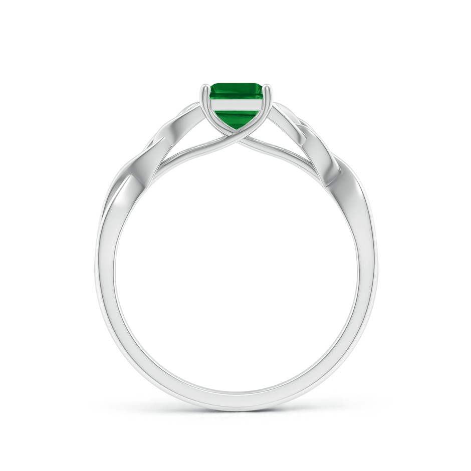 7x5mm AAAA Emerald-Cut Emerald Celtic Knot Engagement Ring in P950 Platinum side 199