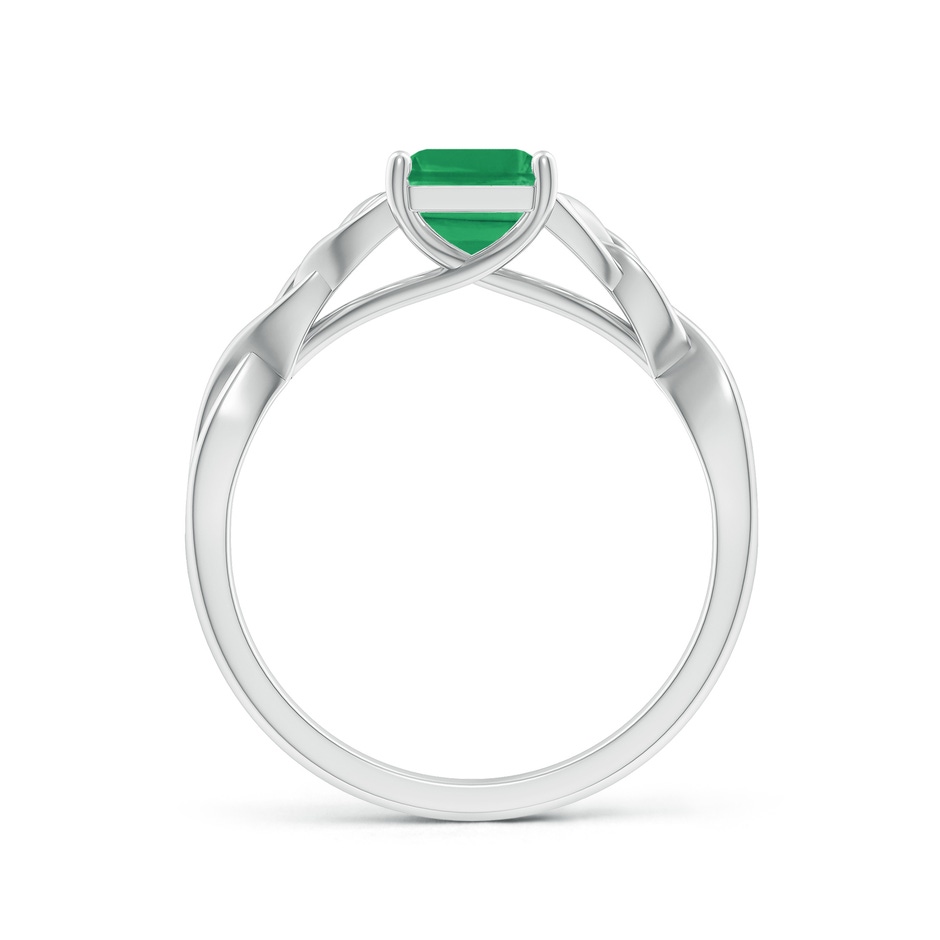 8x6mm A Emerald-Cut Emerald Celtic Knot Engagement Ring in White Gold side 199