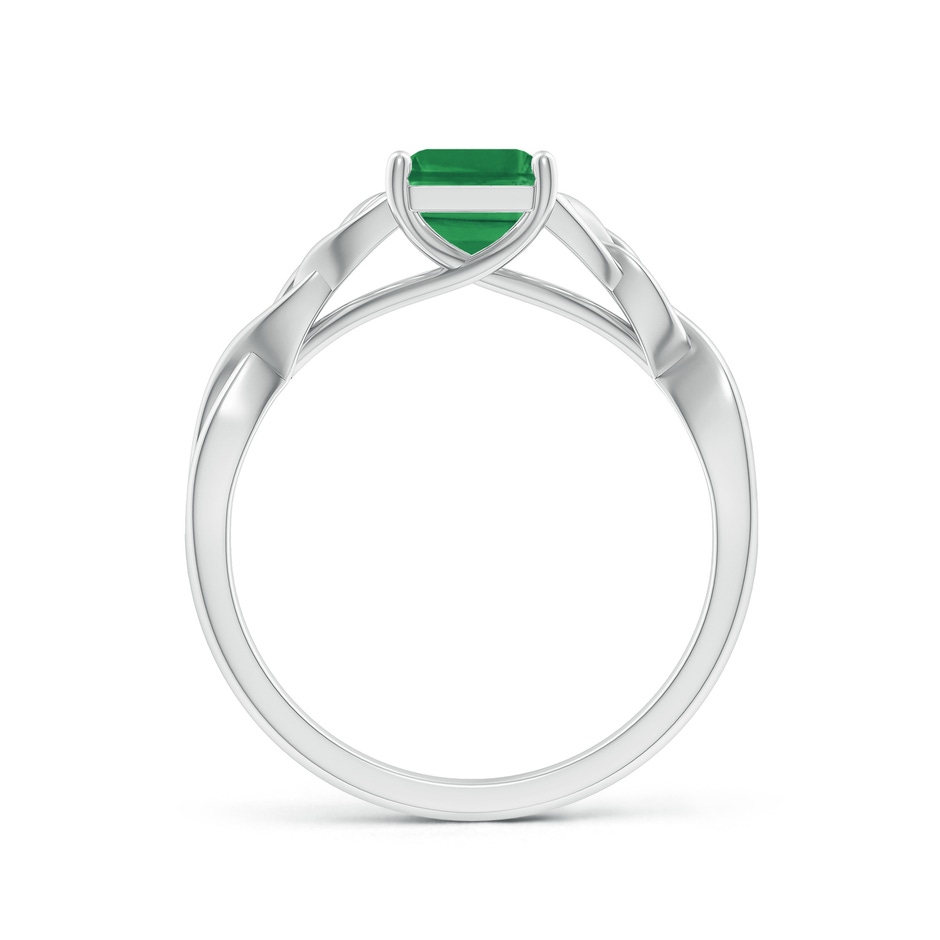 8x6mm AA Emerald-Cut Emerald Celtic Knot Engagement Ring in P950 Platinum side 199