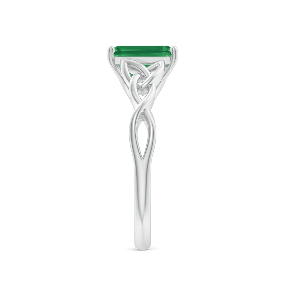 8x6mm AA Emerald-Cut Emerald Celtic Knot Engagement Ring in P950 Platinum side 299