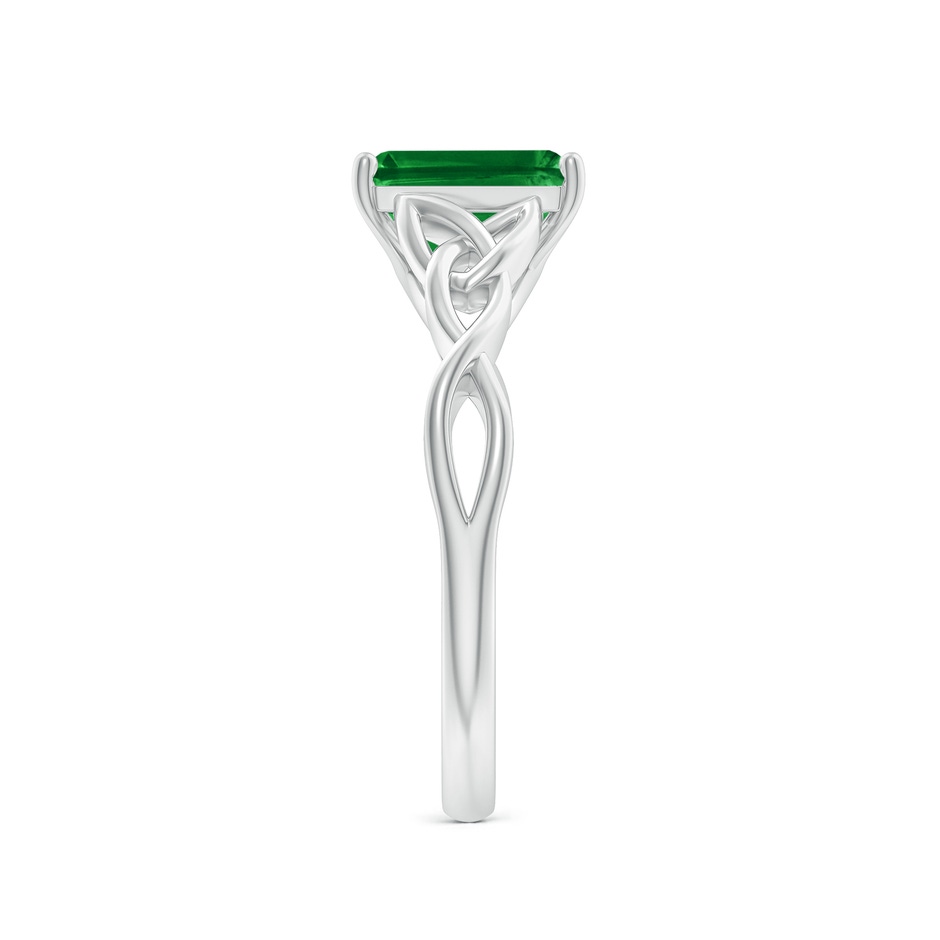 8x6mm AAAA Emerald-Cut Emerald Celtic Knot Engagement Ring in White Gold side 299