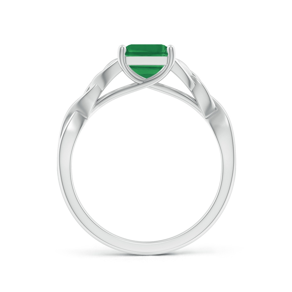 9x7mm AA Emerald-Cut Emerald Celtic Knot Engagement Ring in P950 Platinum side 199