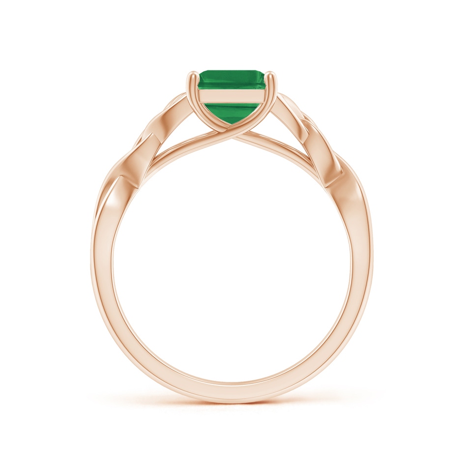 9x7mm AA Emerald-Cut Emerald Celtic Knot Engagement Ring in Rose Gold side 199