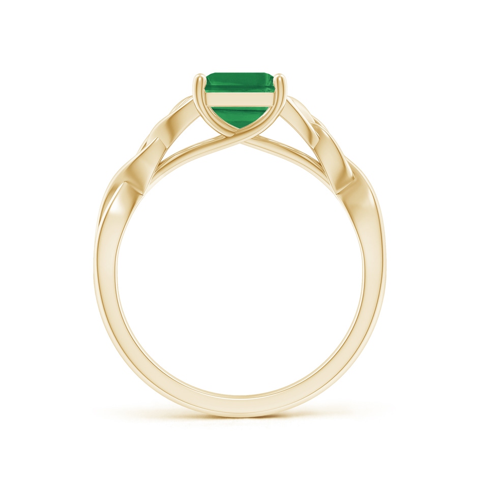 9x7mm AA Emerald-Cut Emerald Celtic Knot Engagement Ring in Yellow Gold side 199