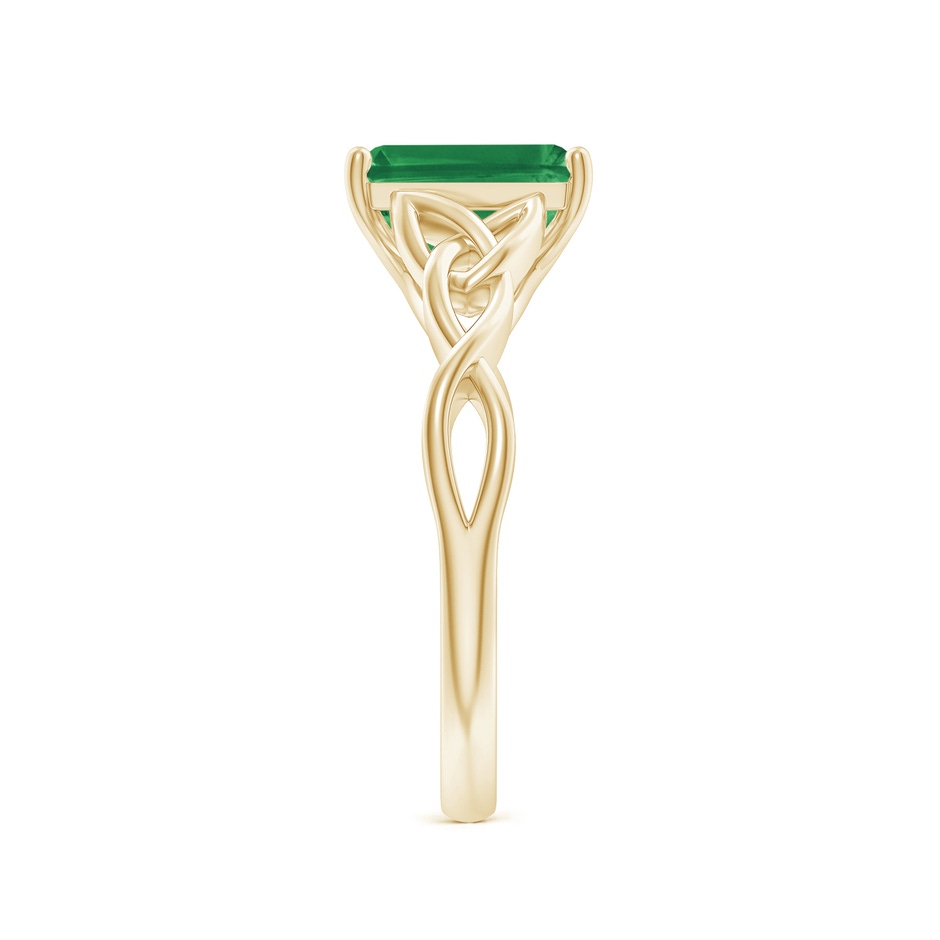 9x7mm AA Emerald-Cut Emerald Celtic Knot Engagement Ring in Yellow Gold side 299