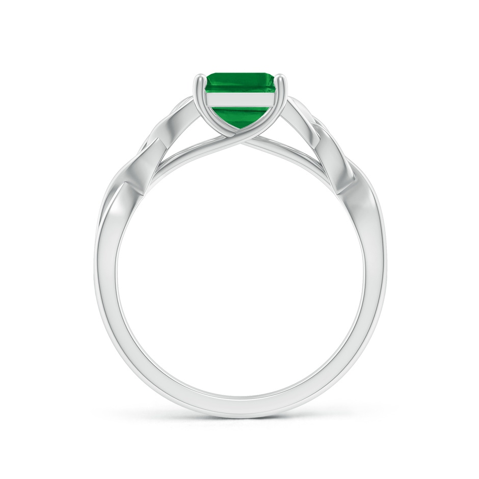 9x7mm AAA Emerald-Cut Emerald Celtic Knot Engagement Ring in P950 Platinum side 199