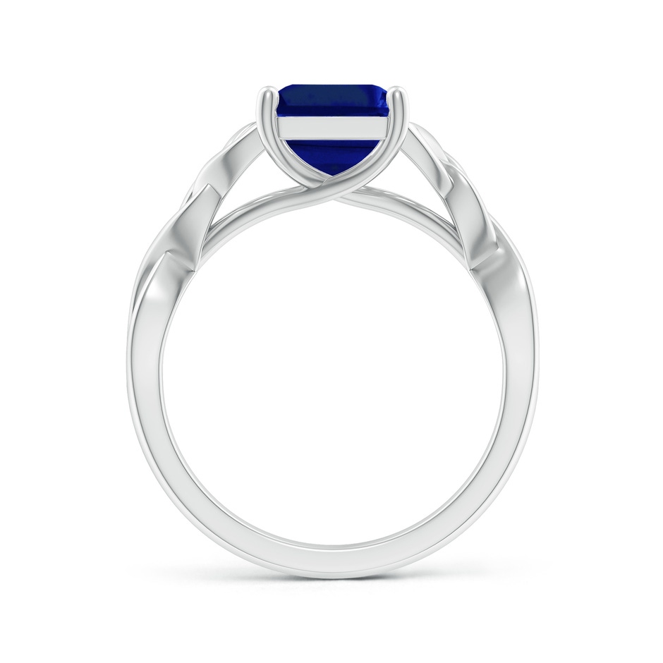 10x8mm AAAA Emerald-Cut Blue Sapphire Celtic Knot Engagement Ring in P950 Platinum side 199