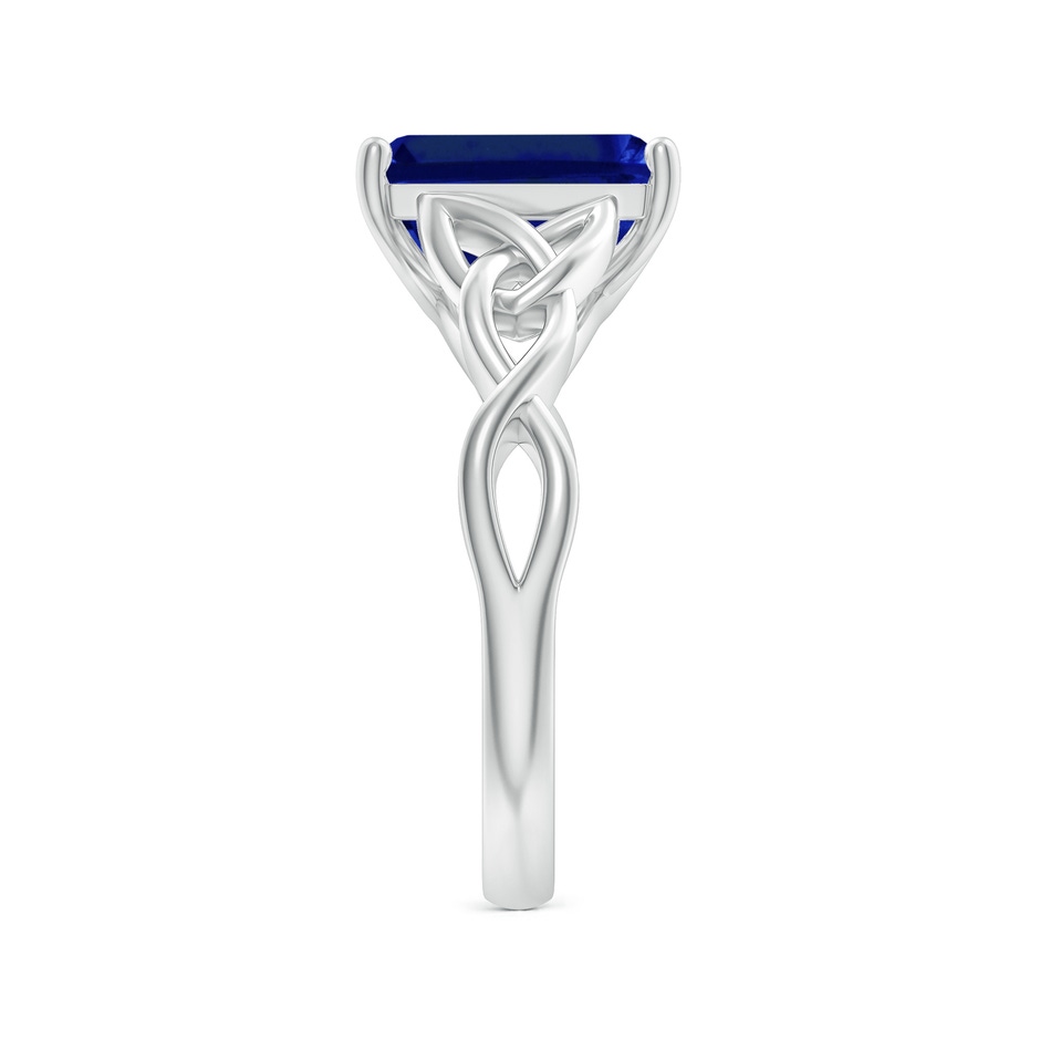 10x8mm AAAA Emerald-Cut Blue Sapphire Celtic Knot Engagement Ring in P950 Platinum side 299
