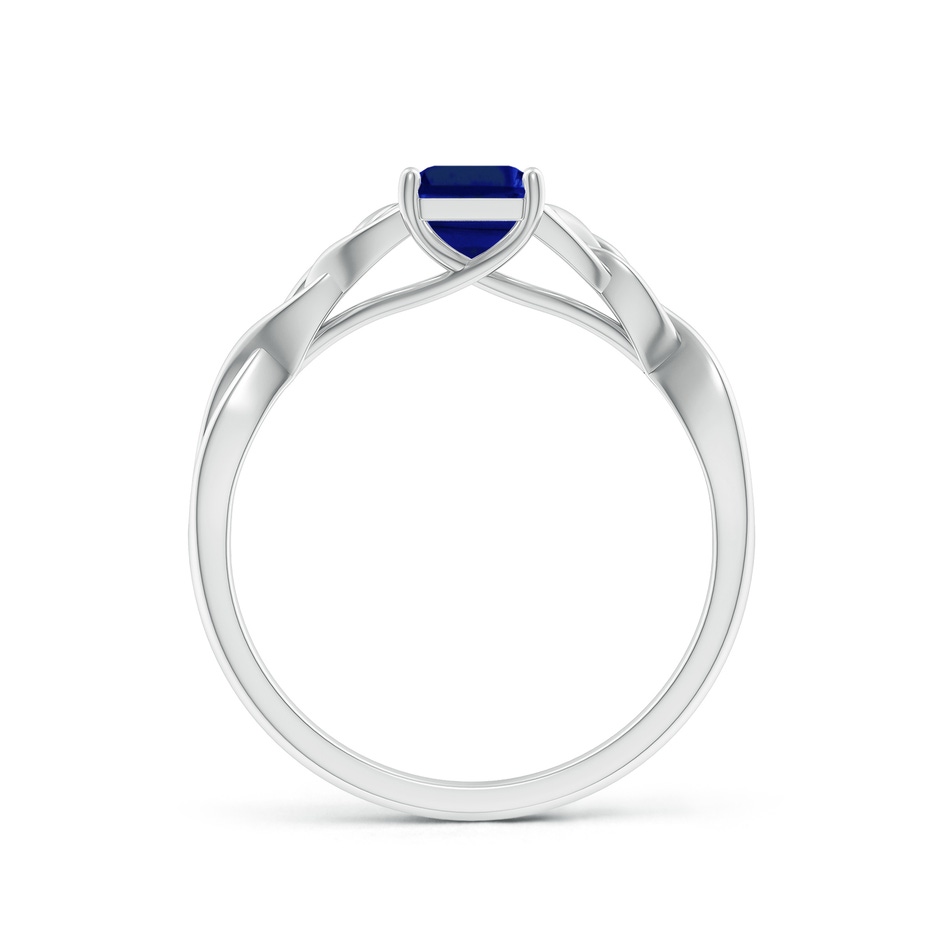 7x5mm Lab-Grown Emerald-Cut Blue Sapphire Celtic Knot Engagement Ring in P950 Platinum side 199