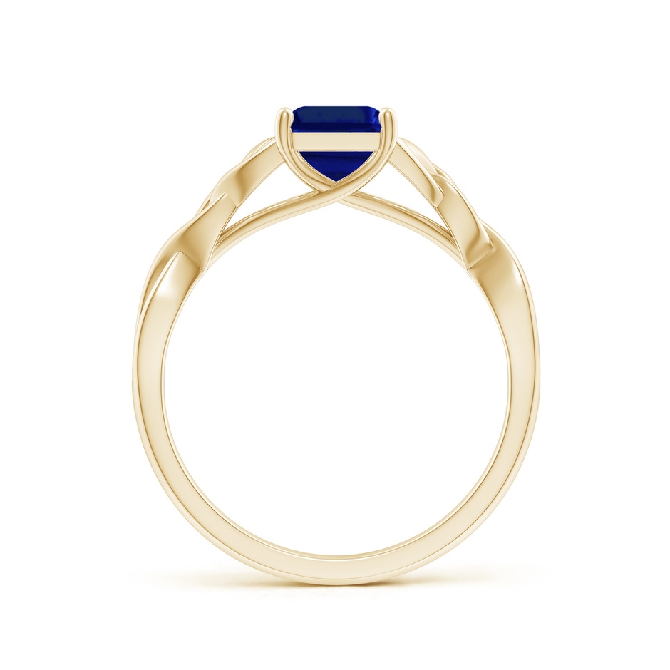 8x6mm Lab-Grown Emerald-Cut Blue Sapphire Celtic Knot Engagement Ring in Yellow Gold side 199