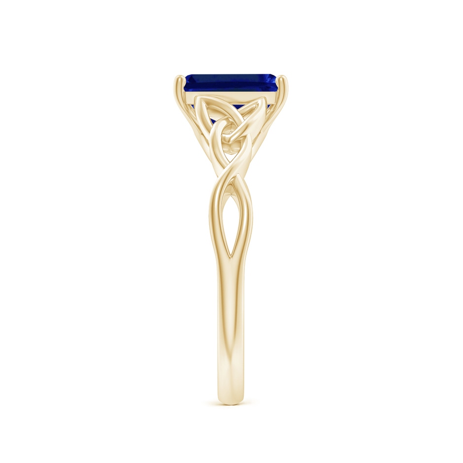 8x6mm Lab-Grown Emerald-Cut Blue Sapphire Celtic Knot Engagement Ring in Yellow Gold side 299