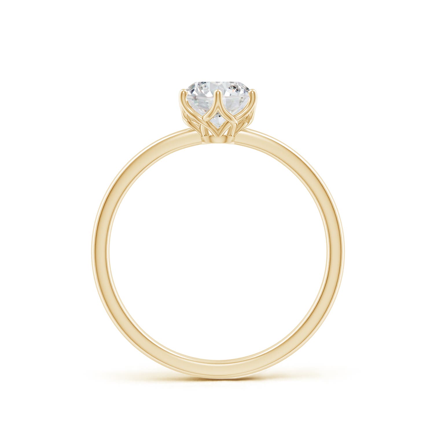 5.9mm HSI2 Round Diamond Solitaire Classic Engagement Ring in 18K Yellow Gold