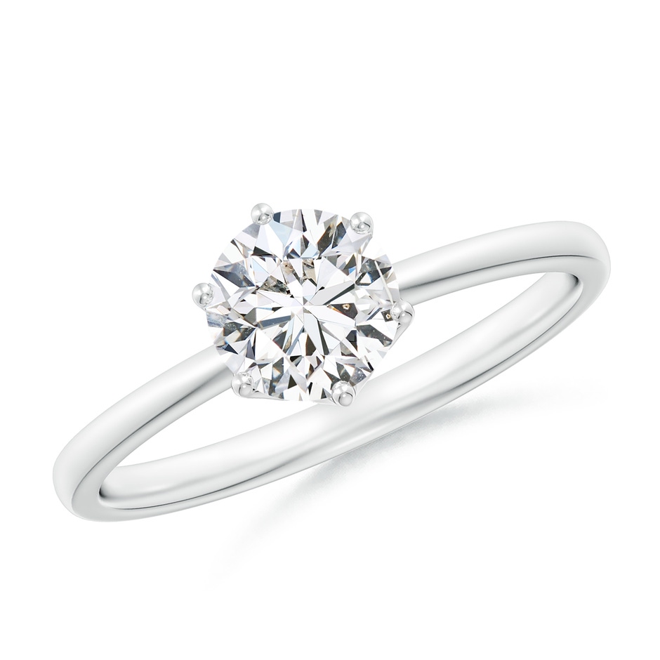 5.9mm HSI2 Round Diamond Solitaire Classic Engagement Ring in White Gold 