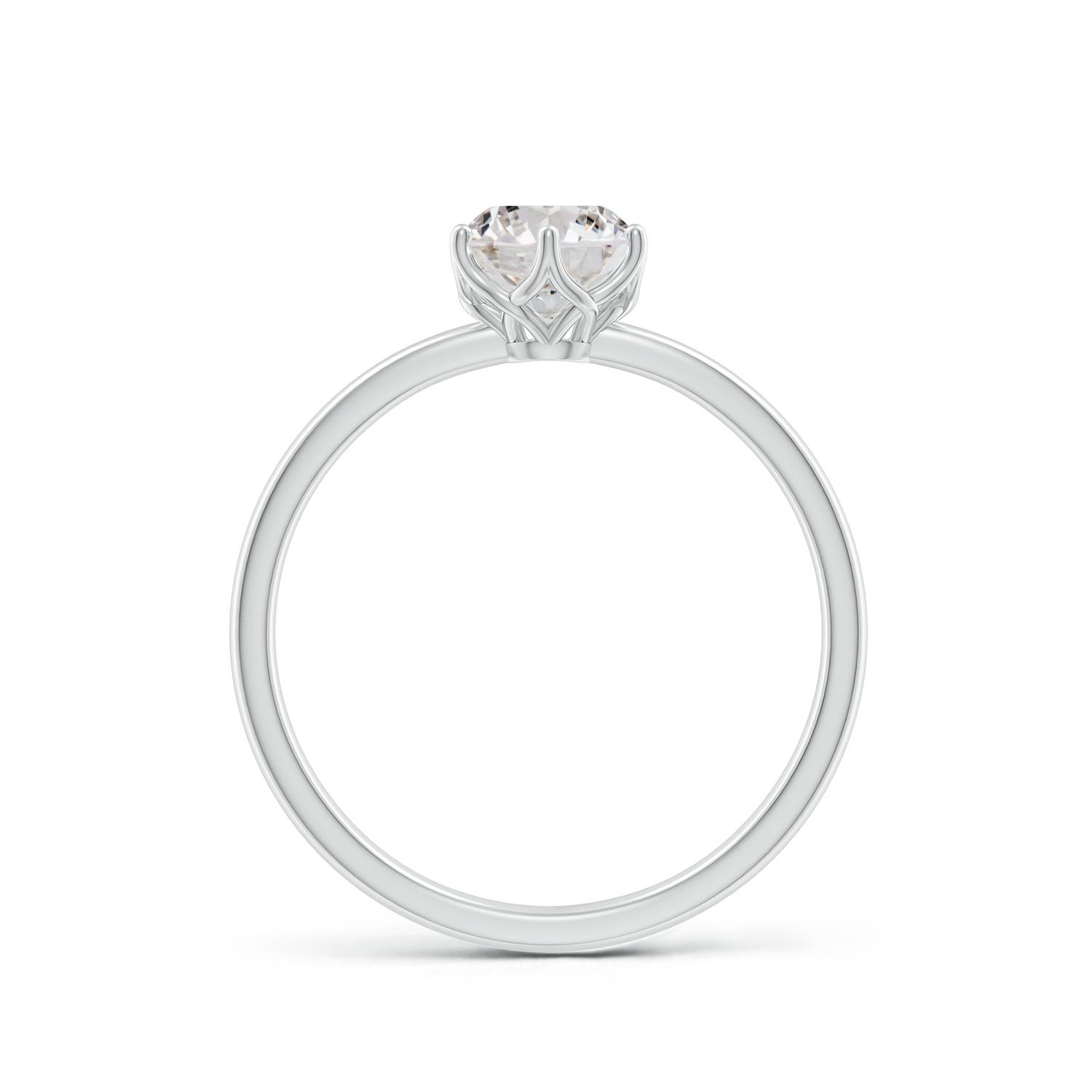 5.9mm IJI1I2 Round Diamond Solitaire Classic Engagement Ring in 18K White Gold
