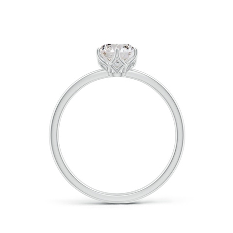 5.9mm IJI1I2 Round Diamond Solitaire Classic Engagement Ring in 18K White Gold