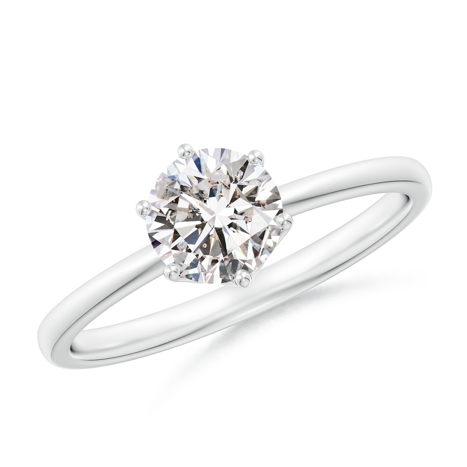 5.9mm IJI1I2 Round Diamond Solitaire Classic Engagement Ring in White Gold 