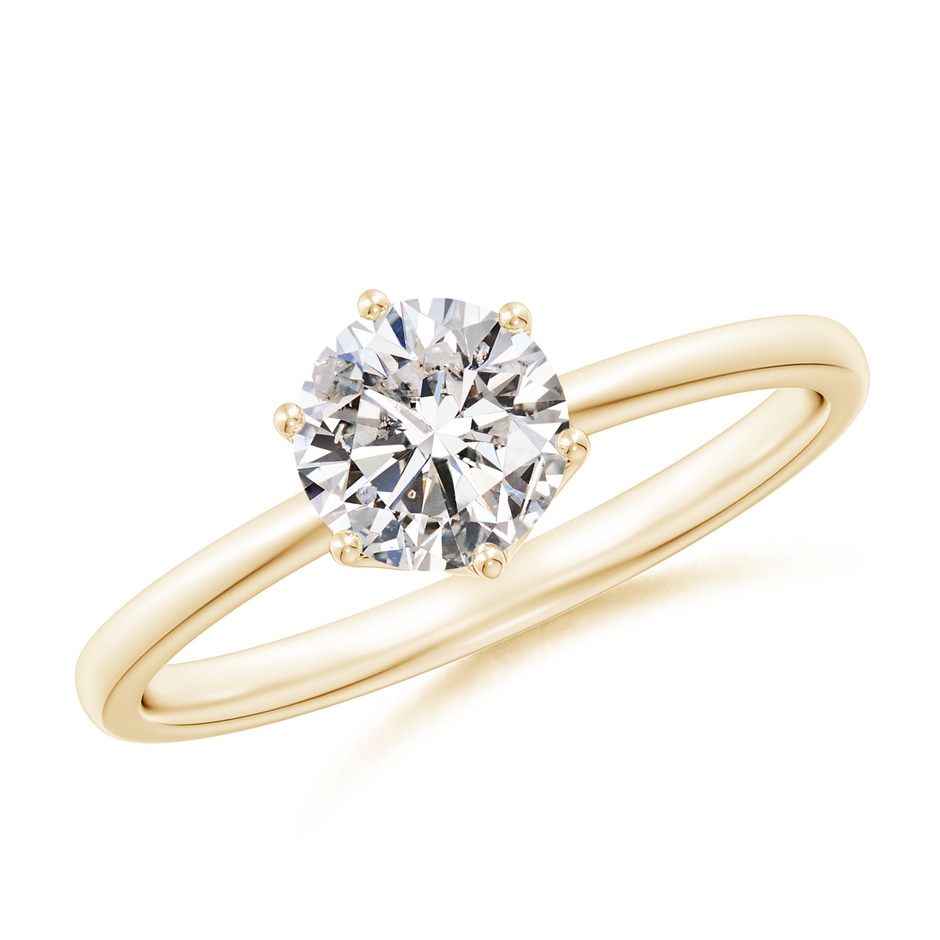 5.9mm IJI1I2 Round Diamond Solitaire Classic Engagement Ring in Yellow Gold 