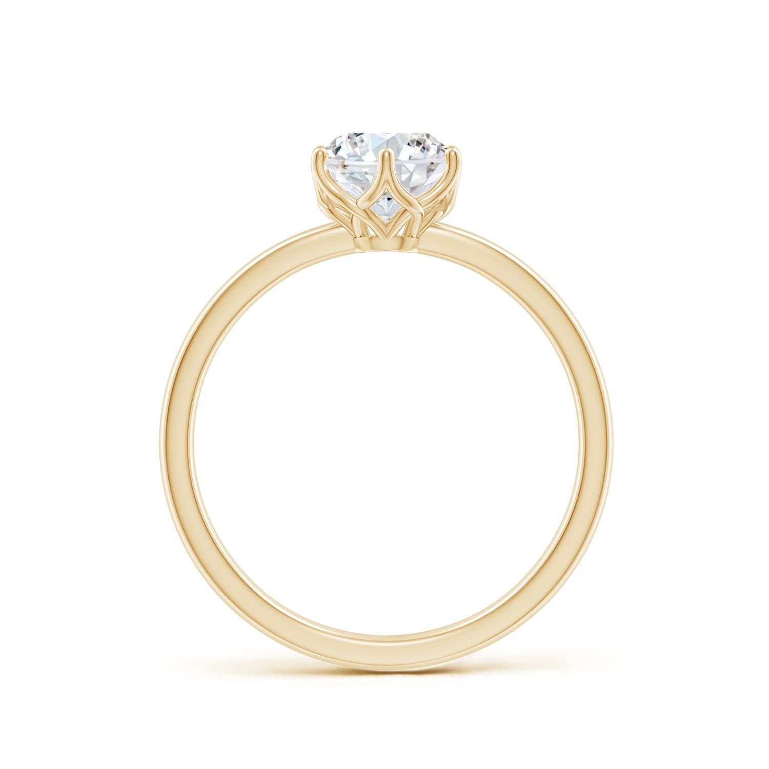 6.4mm GVS2 Round Diamond Solitaire Classic Engagement Ring in 18K Yellow Gold