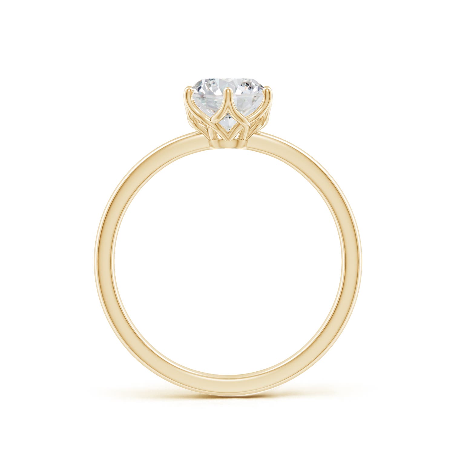 6.4mm HSI2 Round Diamond Solitaire Classic Engagement Ring in 18K Yellow Gold