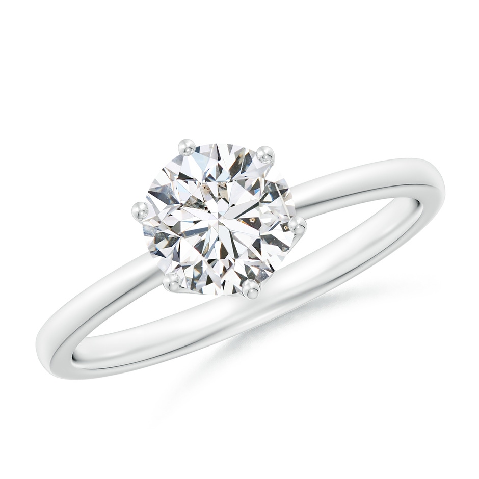 6.4mm HSI2 Round Diamond Solitaire Classic Engagement Ring in White Gold 