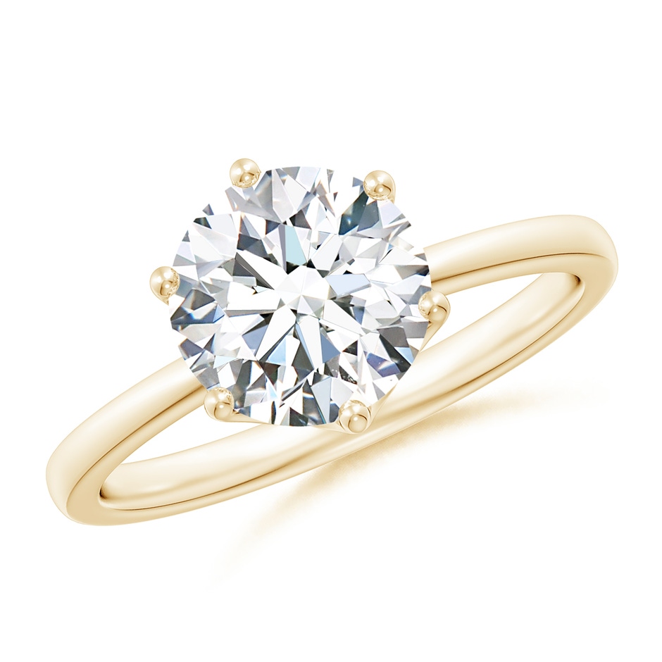 8mm GVS2 Round Diamond Solitaire Classic Engagement Ring in Yellow Gold 