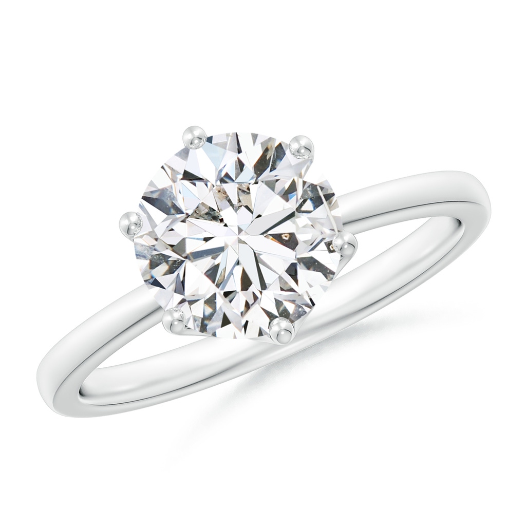 8mm HSI2 Round Diamond Solitaire Classic Engagement Ring in White Gold