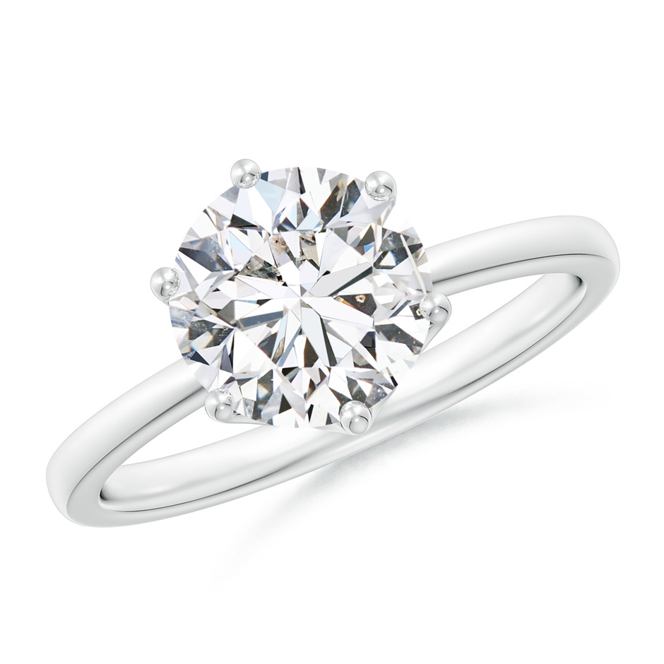 8mm HSI2 Round Diamond Solitaire Classic Engagement Ring in White Gold 