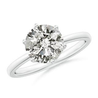 8mm KI3 Round Diamond Solitaire Classic Engagement Ring in White Gold