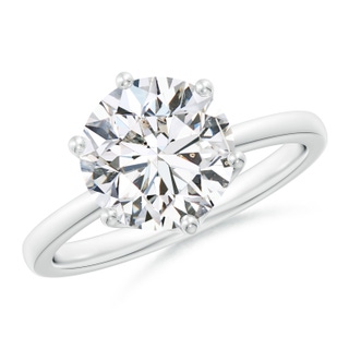 9.2mm HSI2 Round Diamond Solitaire Classic Engagement Ring in 18K White Gold