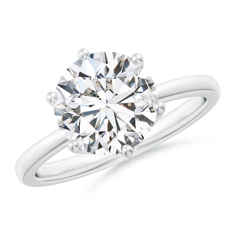 9.2mm HSI2 Round Diamond Solitaire Classic Engagement Ring in White Gold 