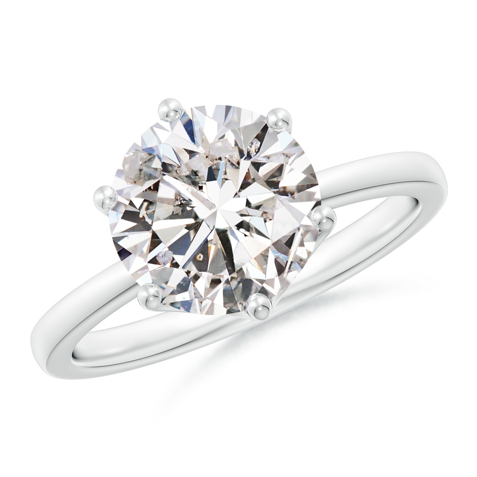 9.2mm IJI1I2 Round Diamond Solitaire Classic Engagement Ring in White Gold 