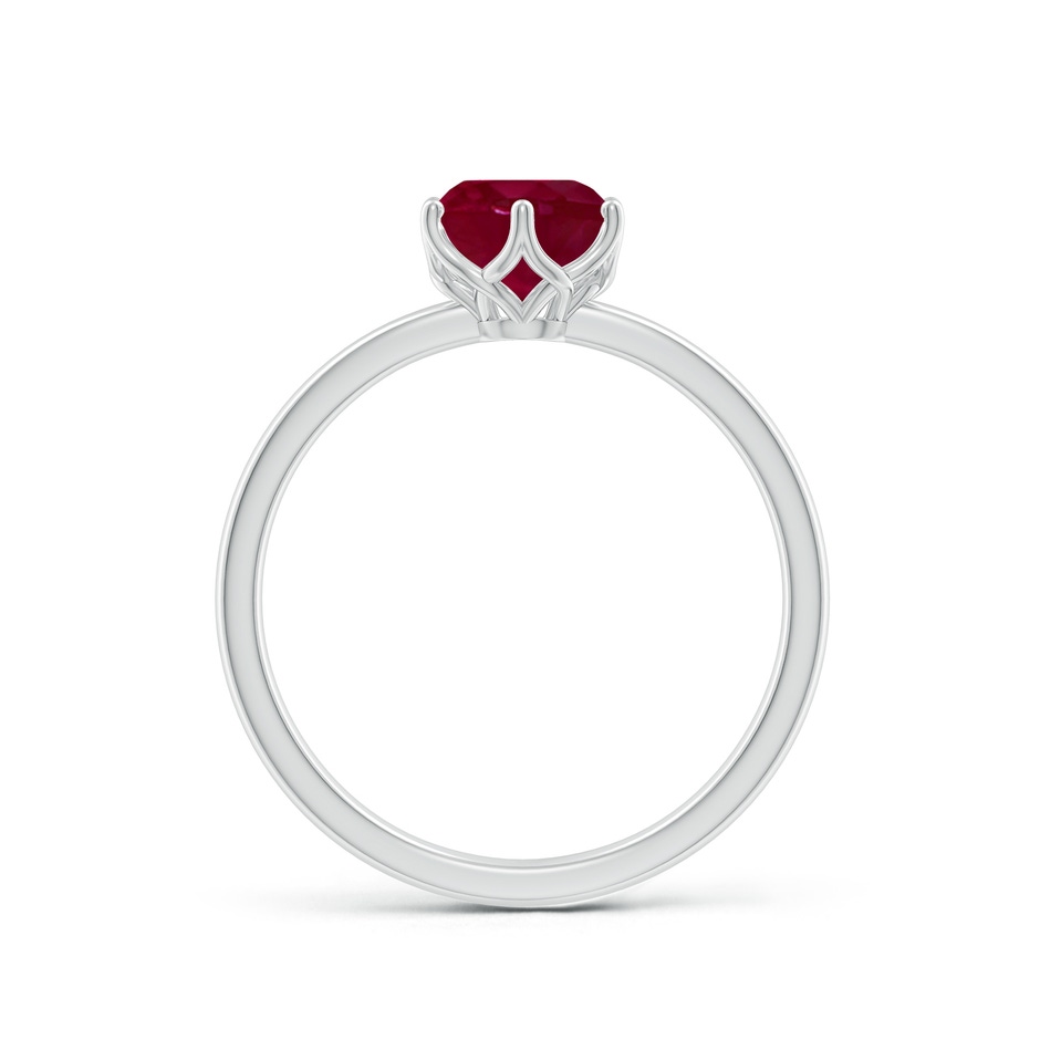 6.5mm A Round Ruby Solitaire Classic Engagement Ring in P950 Platinum side 199