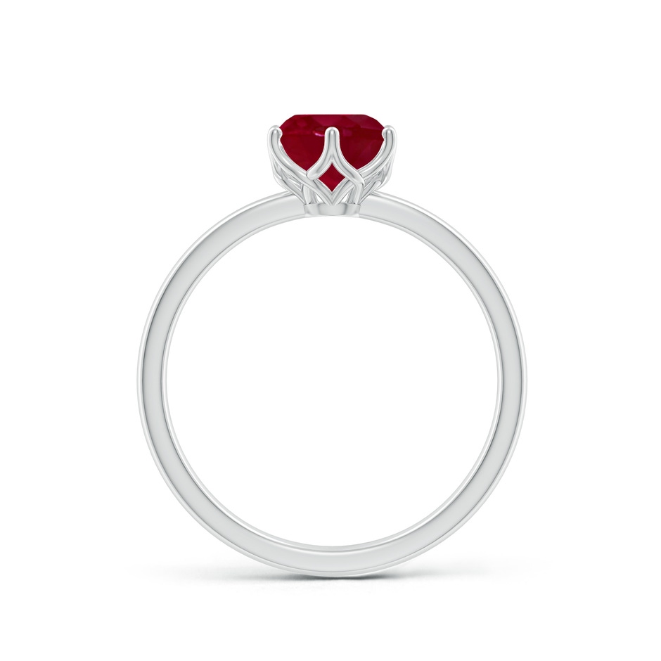 6.5mm AA Round Ruby Solitaire Classic Engagement Ring in White Gold side 199