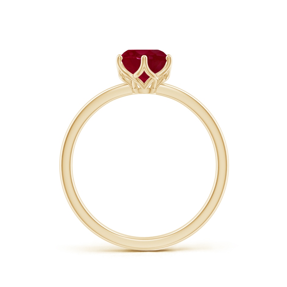 6.5mm AA Round Ruby Solitaire Classic Engagement Ring in Yellow Gold side 199