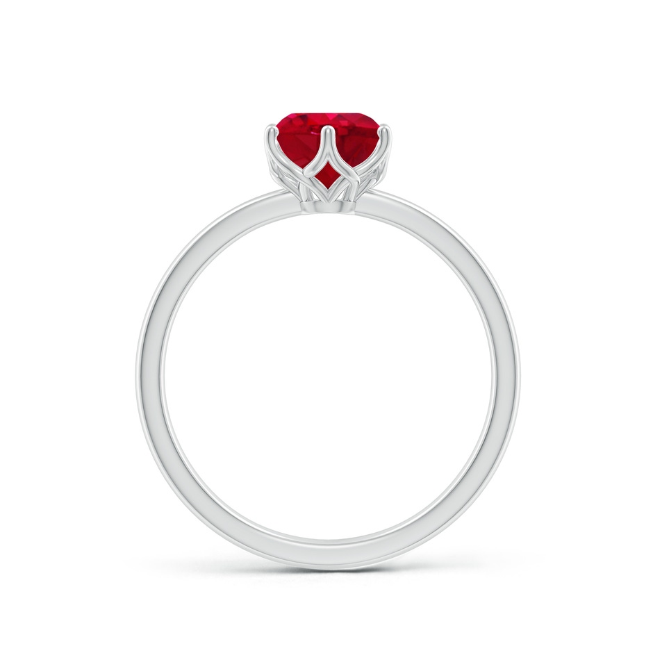 6.5mm AAA Round Ruby Solitaire Classic Engagement Ring in White Gold side 199