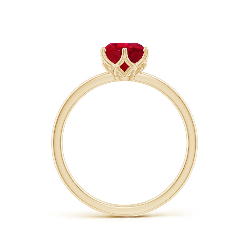 6.5mm AAA Round Ruby Solitaire Classic Engagement Ring in Yellow Gold side 199
