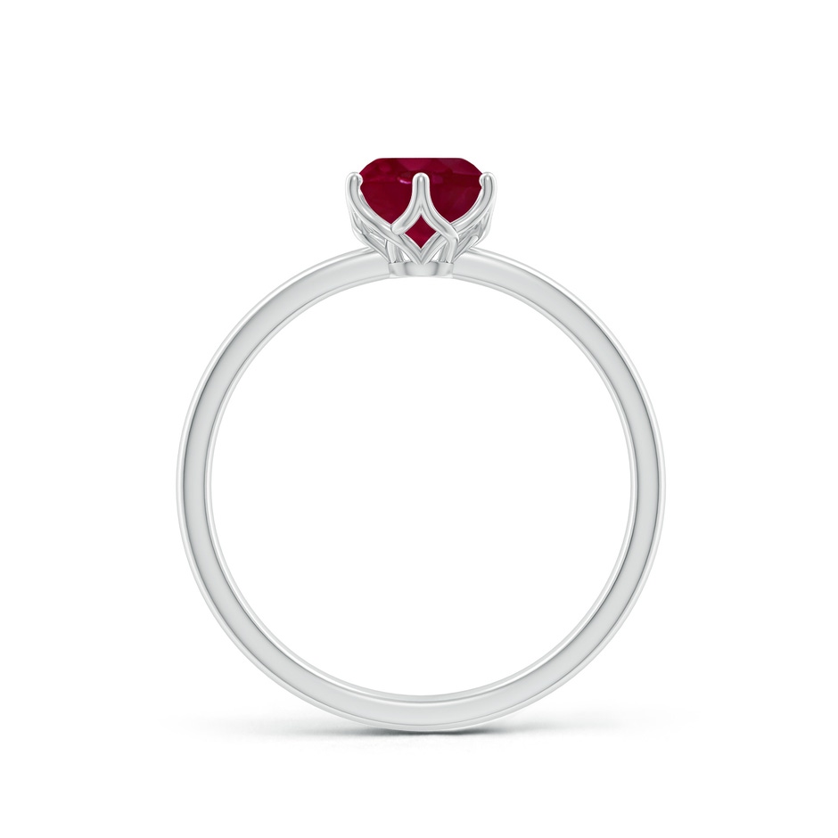 6mm A Round Ruby Solitaire Classic Engagement Ring in P950 Platinum side 199