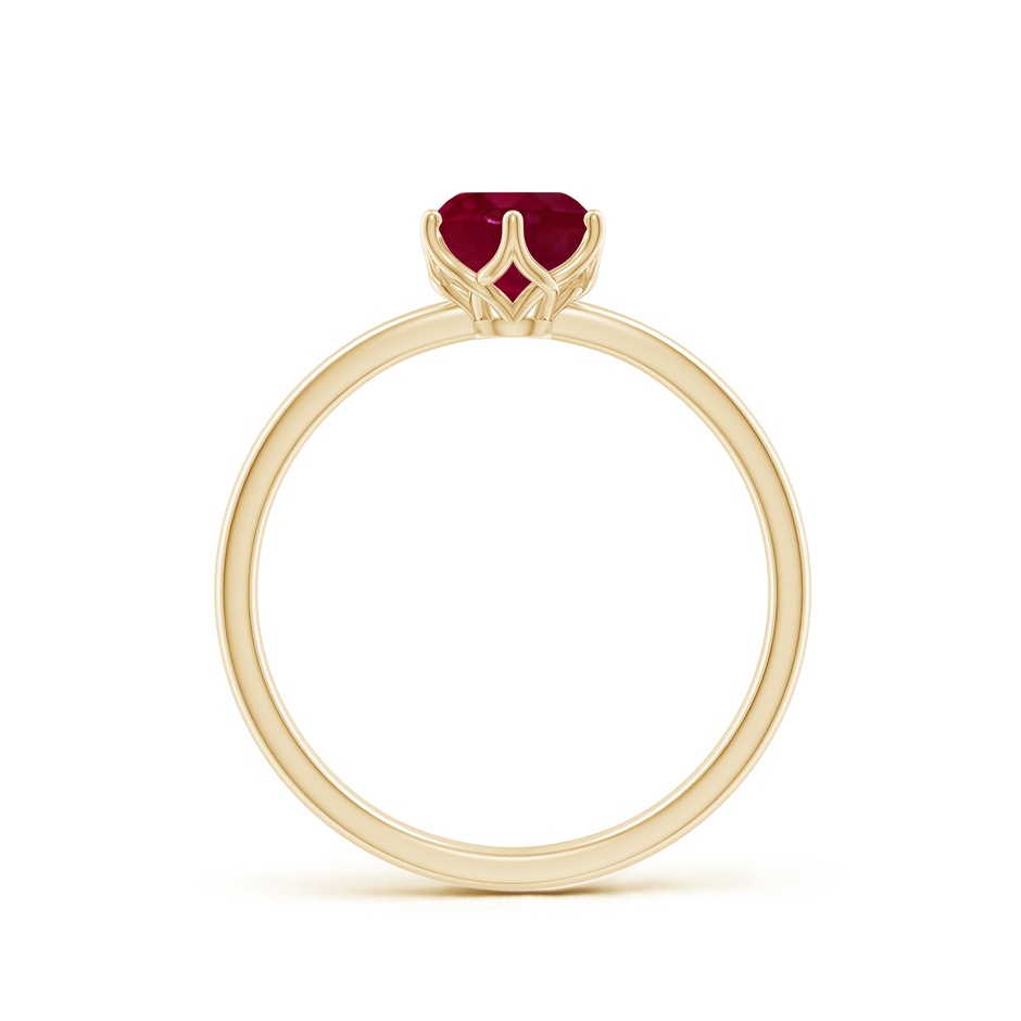 6mm A Round Ruby Solitaire Classic Engagement Ring in Yellow Gold side 199