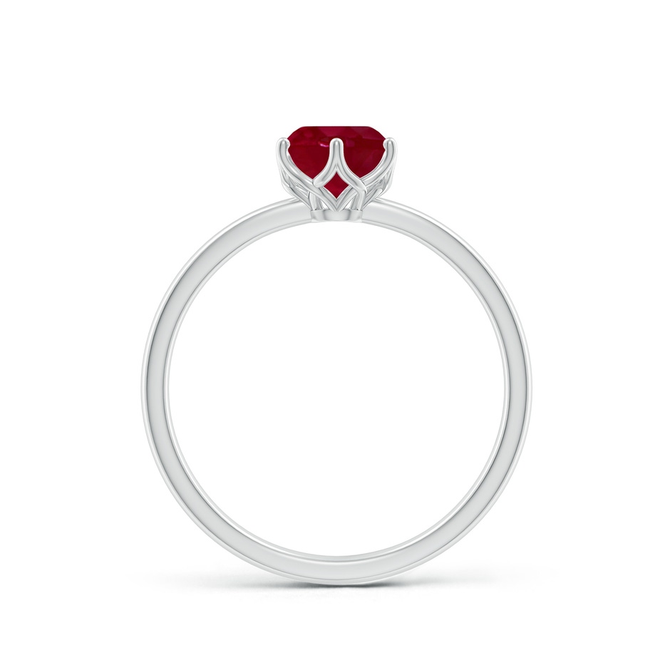 6mm AA Round Ruby Solitaire Classic Engagement Ring in P950 Platinum side 199