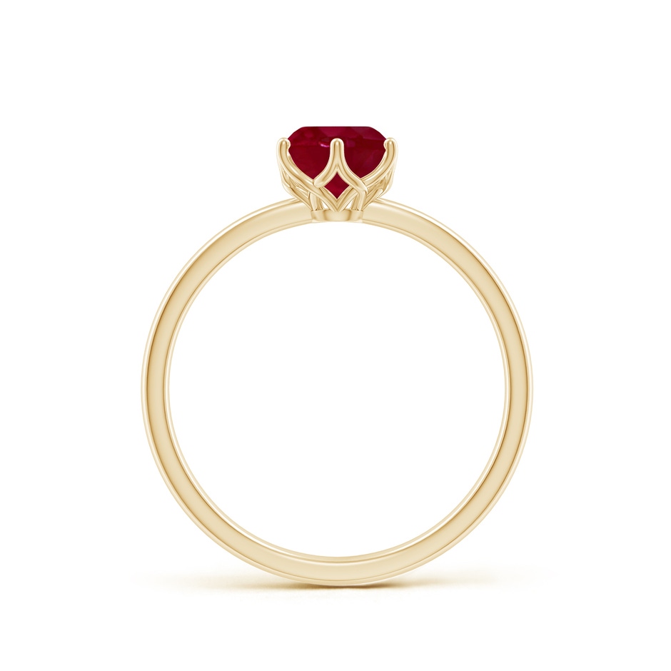 6mm AA Round Ruby Solitaire Classic Engagement Ring in Yellow Gold side 199