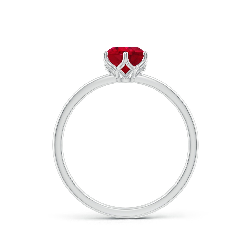 6mm AAA Round Ruby Solitaire Classic Engagement Ring in White Gold - side 199