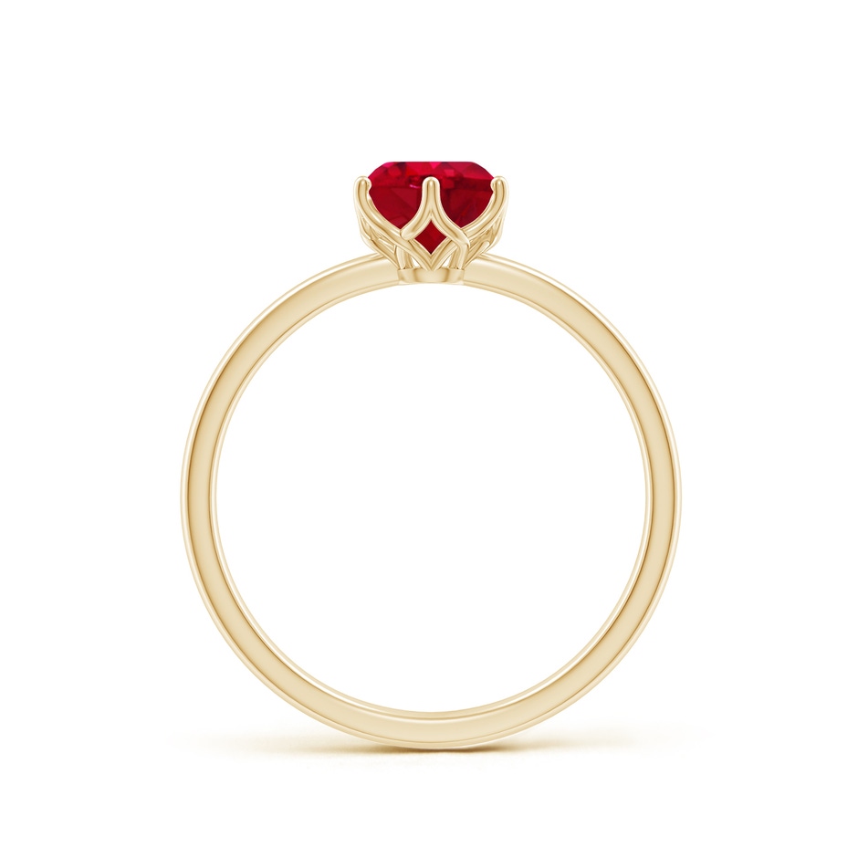 6mm AAA Round Ruby Solitaire Classic Engagement Ring in Yellow Gold side 199