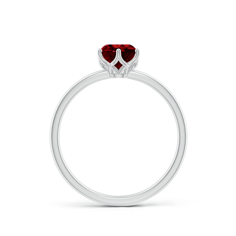 6mm AAAA Round Ruby Solitaire Classic Engagement Ring in White Gold side 199