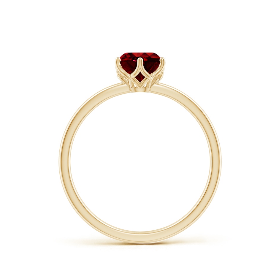 6mm AAAA Round Ruby Solitaire Classic Engagement Ring in Yellow Gold side 199