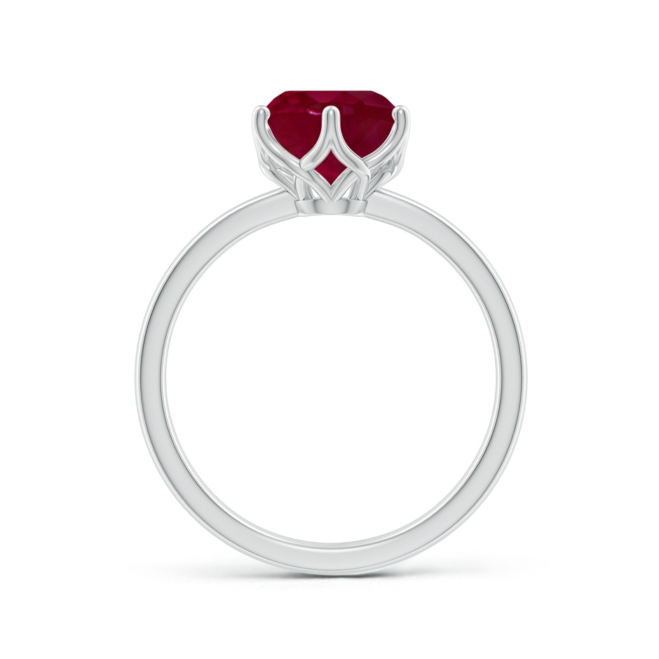 8mm A Round Ruby Solitaire Classic Engagement Ring in P950 Platinum side 199