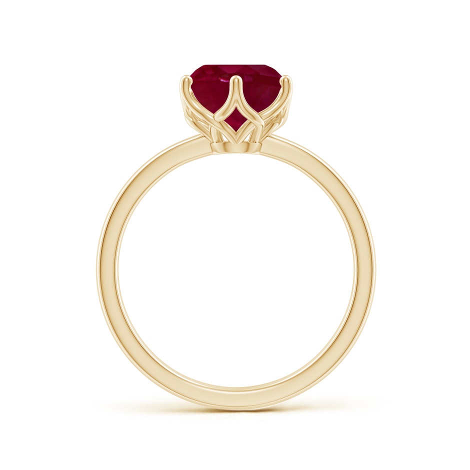 8mm A Round Ruby Solitaire Classic Engagement Ring in Yellow Gold side 199