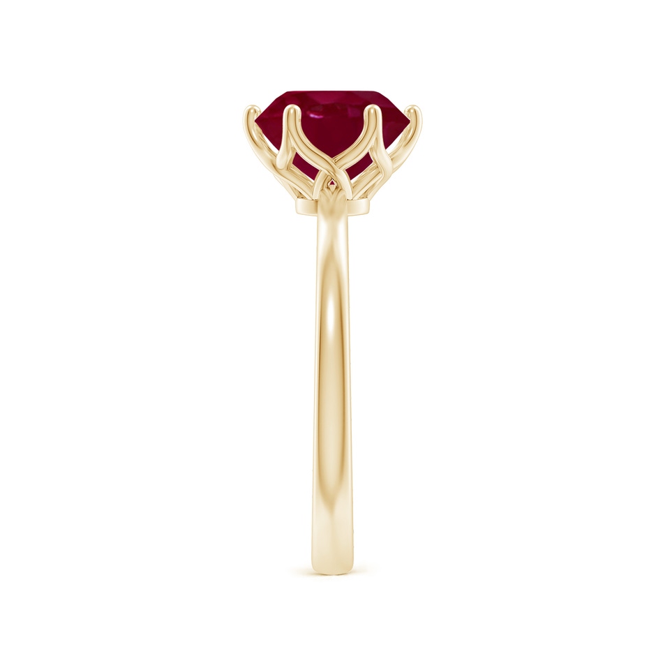 8mm A Round Ruby Solitaire Classic Engagement Ring in Yellow Gold side 299