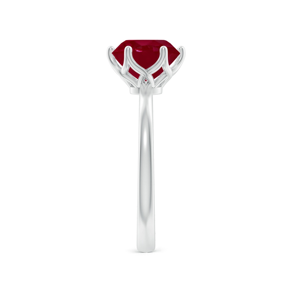 8mm AA Round Ruby Solitaire Classic Engagement Ring in White Gold side 299