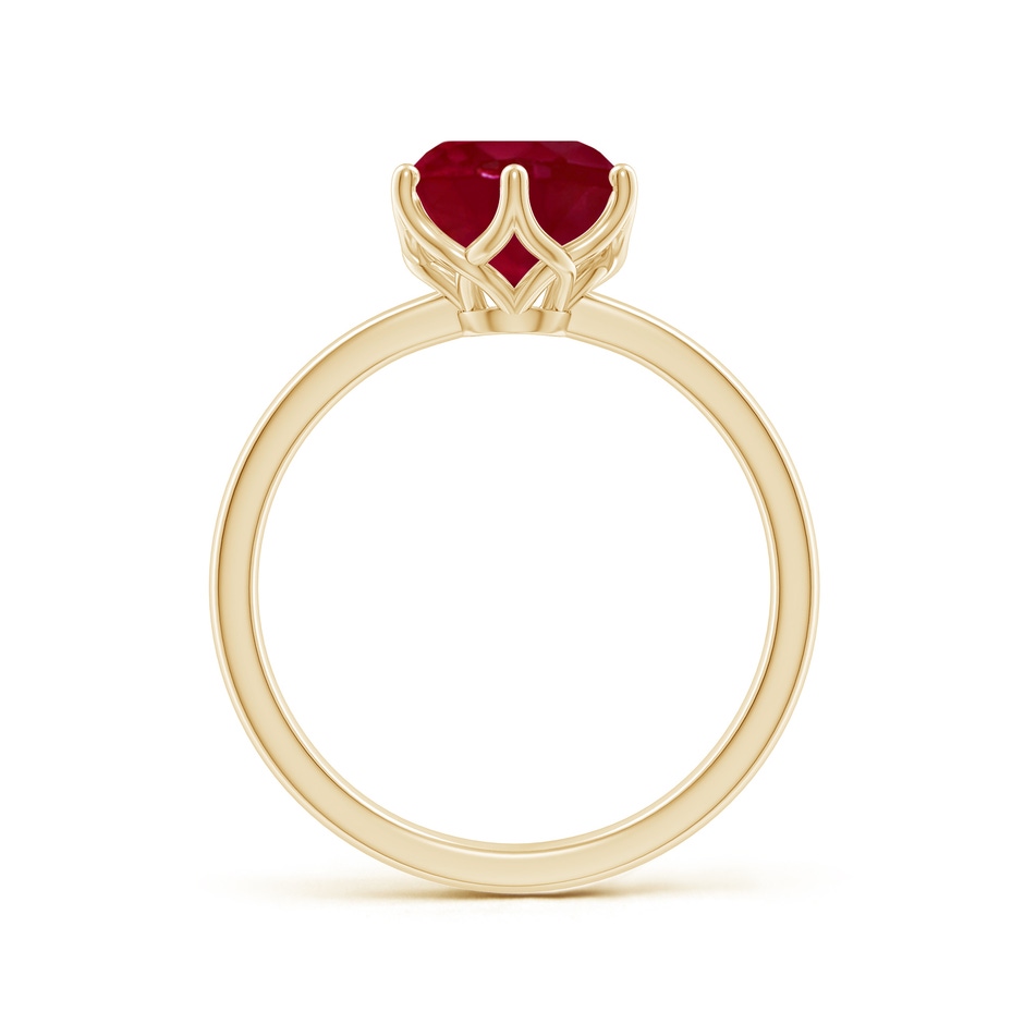 8mm AA Round Ruby Solitaire Classic Engagement Ring in Yellow Gold side 199