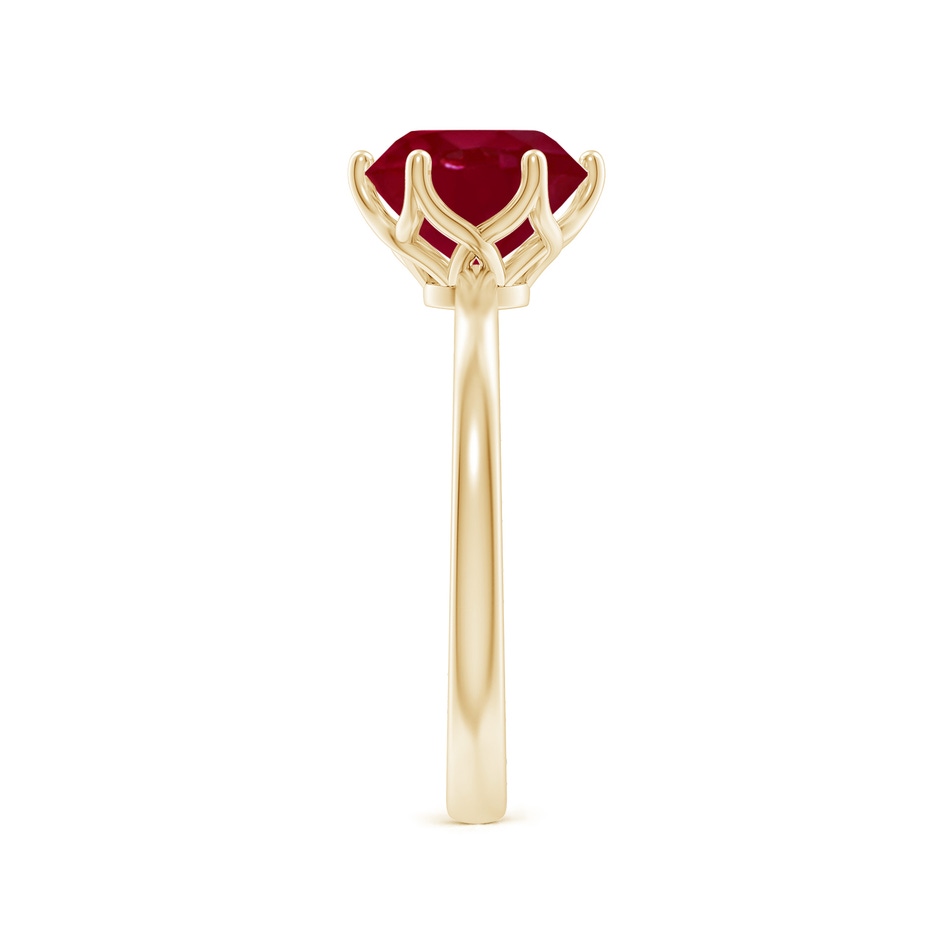 8mm AA Round Ruby Solitaire Classic Engagement Ring in Yellow Gold side 299